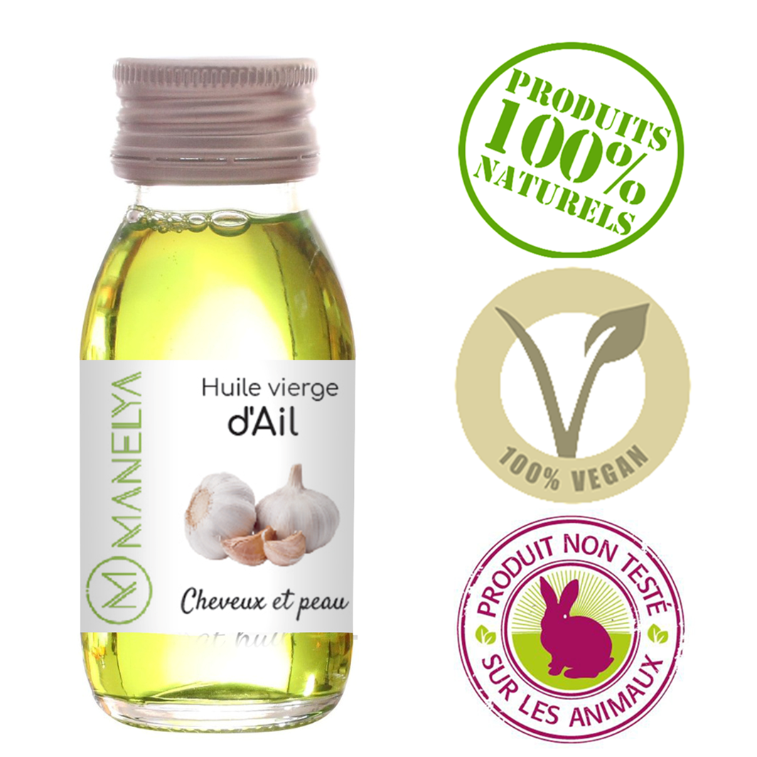 Huile d'Ail Naturelle Cosmétiques - 100% Pure et Sans Additifs - Pour Cheveux et Corps - 125 ml