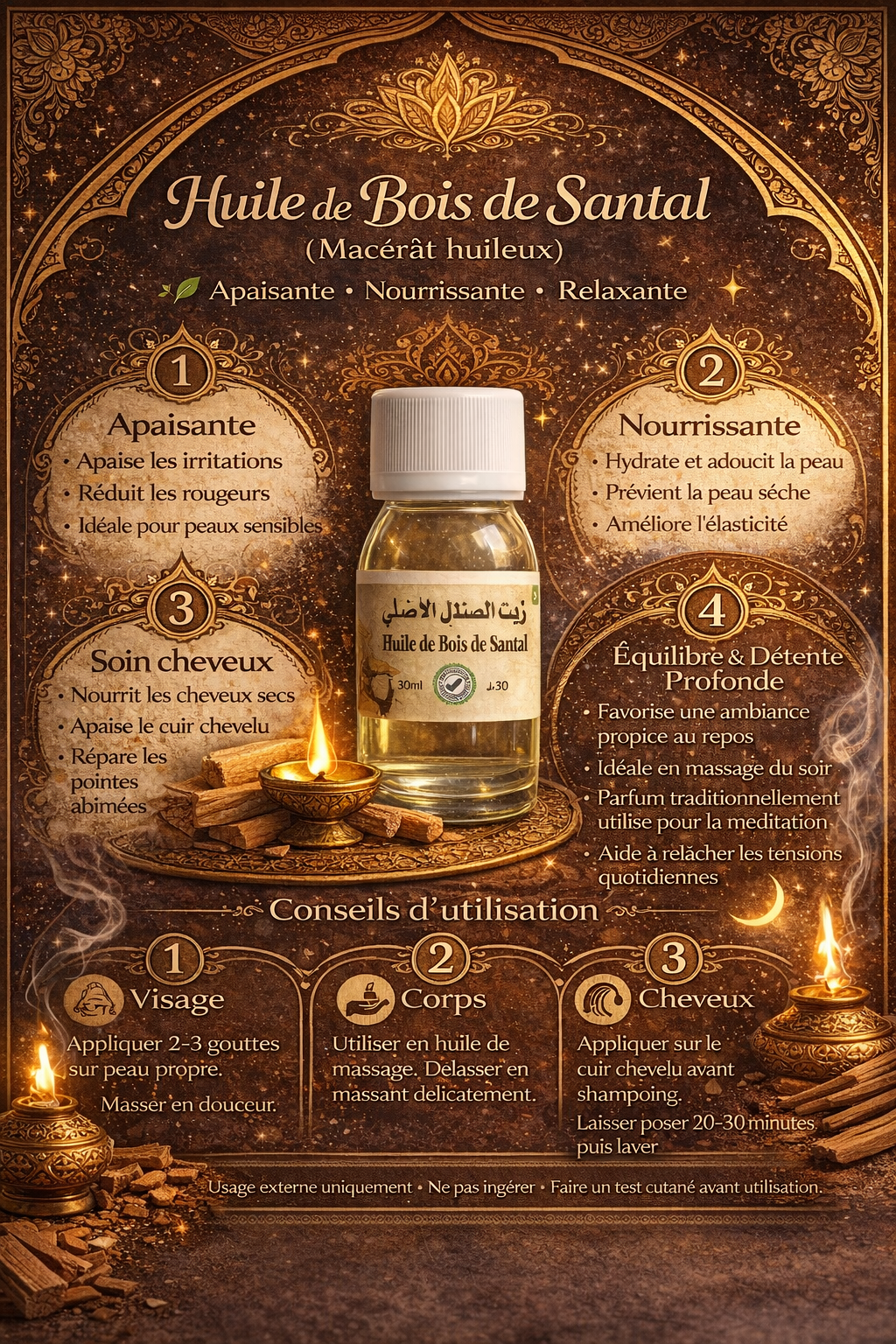 Sandalwood Oil 30 ml - Skin Care and Well-being