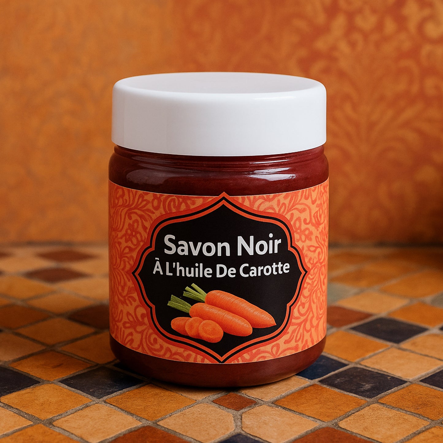 Schwarze Naturseife mit Karotte - Peeling für Körper und Gesicht 200g