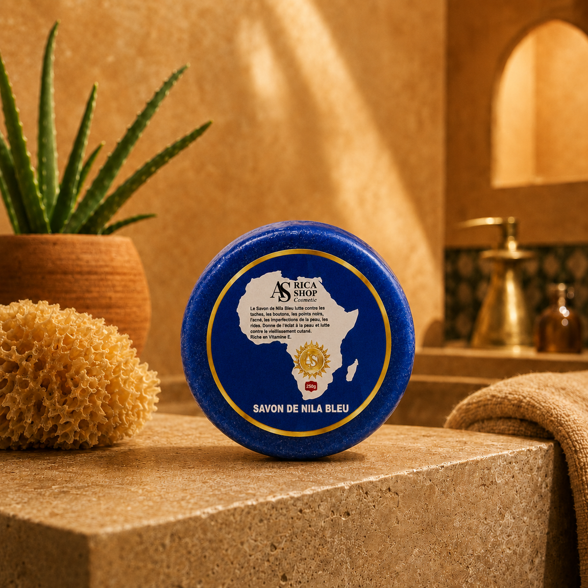 Savon au Nila Bleu en Forme de Fleur – Soin Marocain