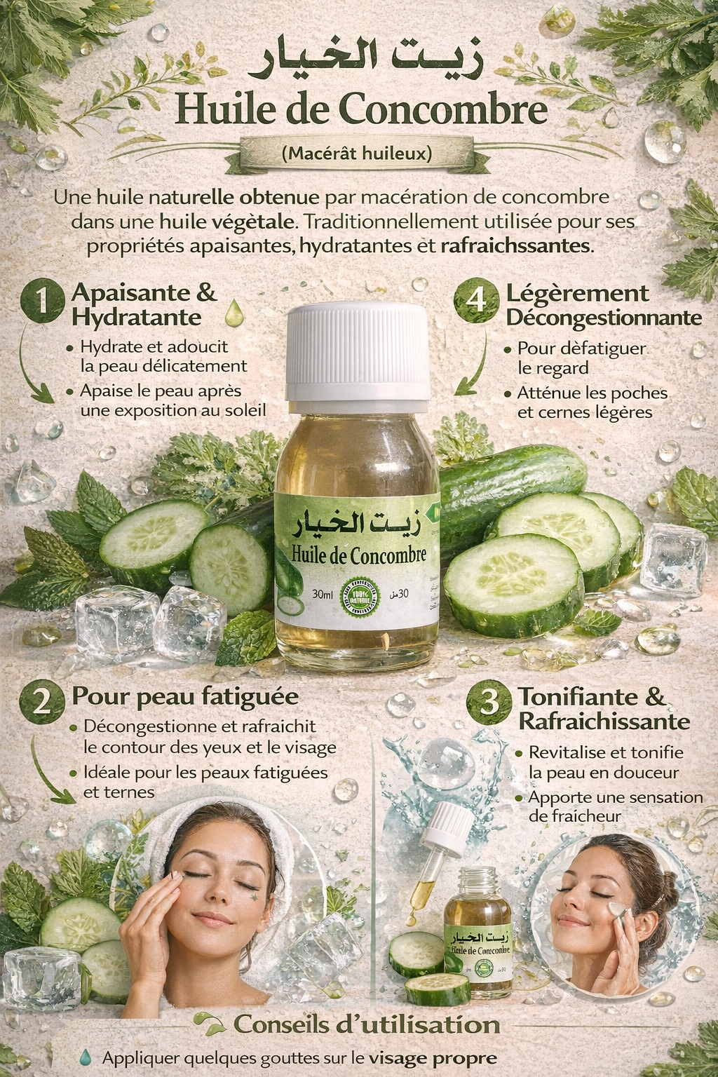 Huile de Coloquinte 30 ml – Soin Traditionnel Peau et Massage