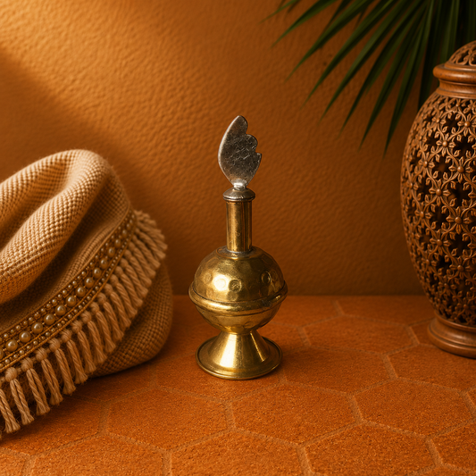Khôl Naturel Artisanal en Cuivre Doré avec Applicateur - Eyeliner Mirwed Traditionnel Hypoallergénique et Sans Plomb Made in Morocco