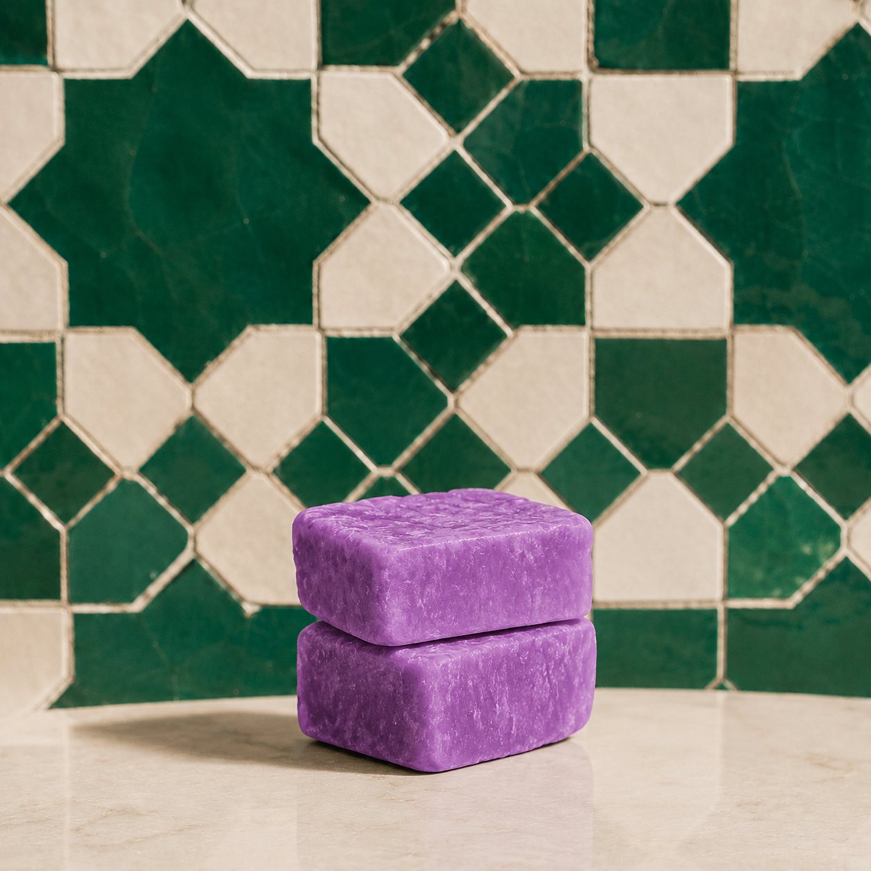 Quadratini di muschio solido profumato alla rosa - 10x30g -