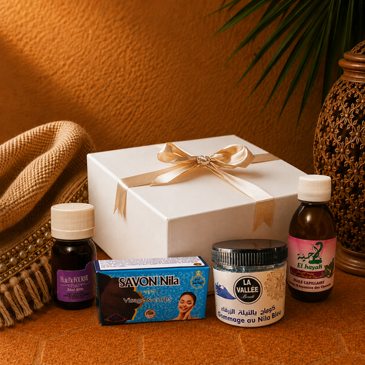 Natural Beauty Gift Set: Brightening and nourishing skin and hair care products