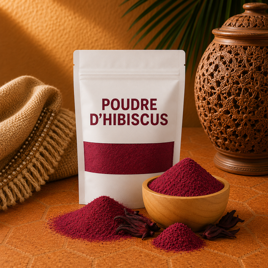 Poudre d’Hibiscus – Soin capillaire pousse cheveux ; masque visage - 100g