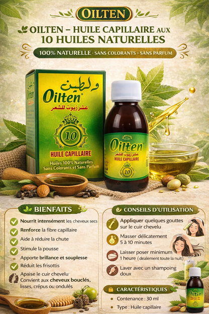 Oilten Hair Oil 125ml with 10 oils - Anti-Hair Loss, Growth & Strengthening Care