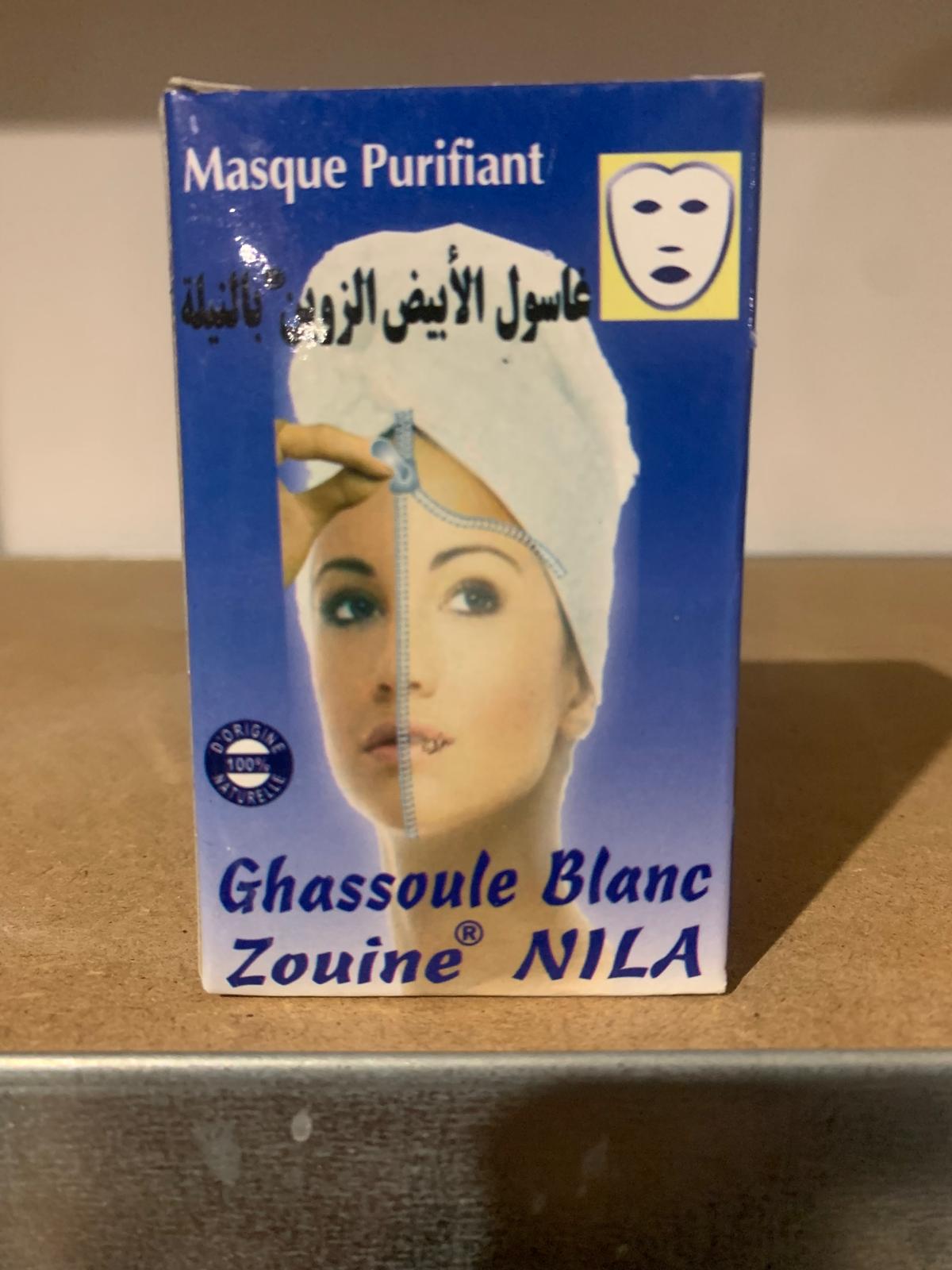 Ghassoul Blanc au Nila Bleu 25g – Exfoliation Douce et Purification Profonde du Teint