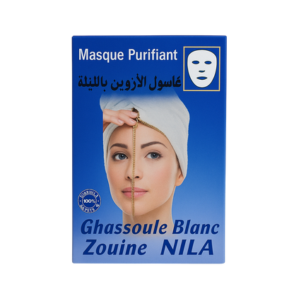 Ghassoul Blanc au Nila Bleu 25g - Ebenmäßiger Teint & Gereinigte Haut