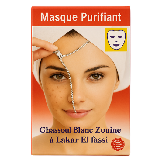 Ghassoul Blanc à l’Aker Fassi 25g – Teint Radieux & Peau Purifiée