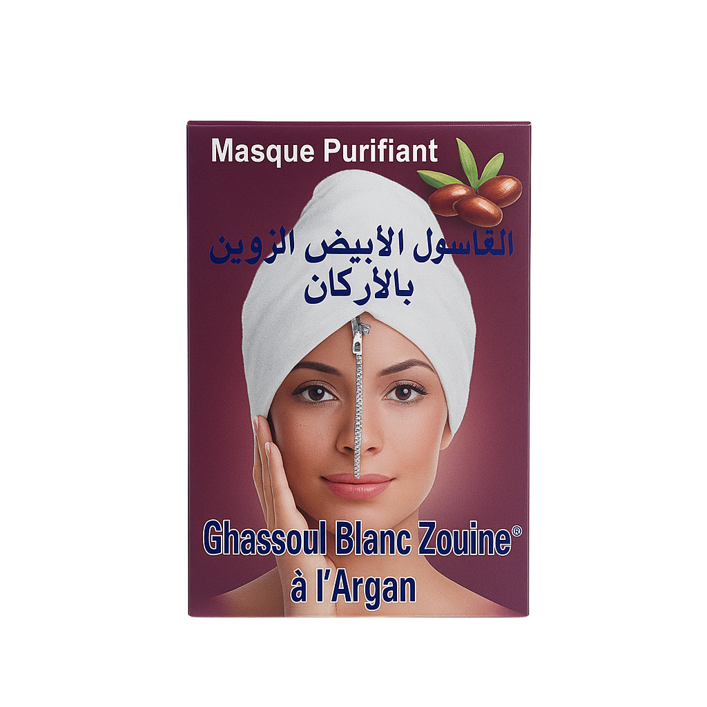 Ghassoul Blanco con Argán 25 g – Resplandor Natural y Antienvejecimiento