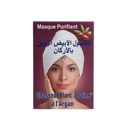 Ghassoul Blanco con Argán 25 g – Resplandor Natural y Antienvejecimiento