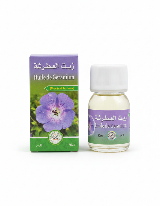 Huile de Géranium 30 ml – Soin Équilibrant Peau & Cheveux