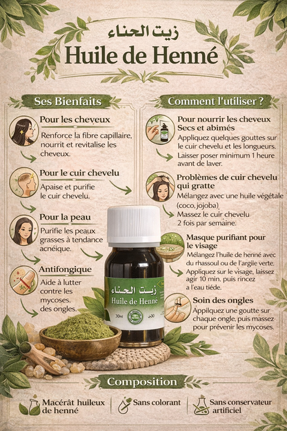 Henna Oil 30 ml - Fortifying Skin and Hair Care