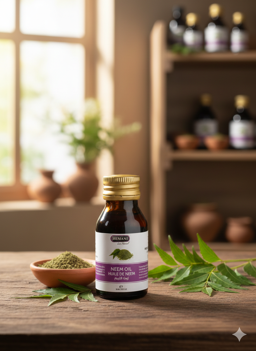 Huile de Neem Hemani 30 ml – Soin Purifiant Peau & Cheveux Naturel