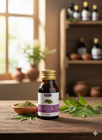 Huile de Neem Hemani 30 ml – Soin Purifiant Peau & Cheveux Naturel