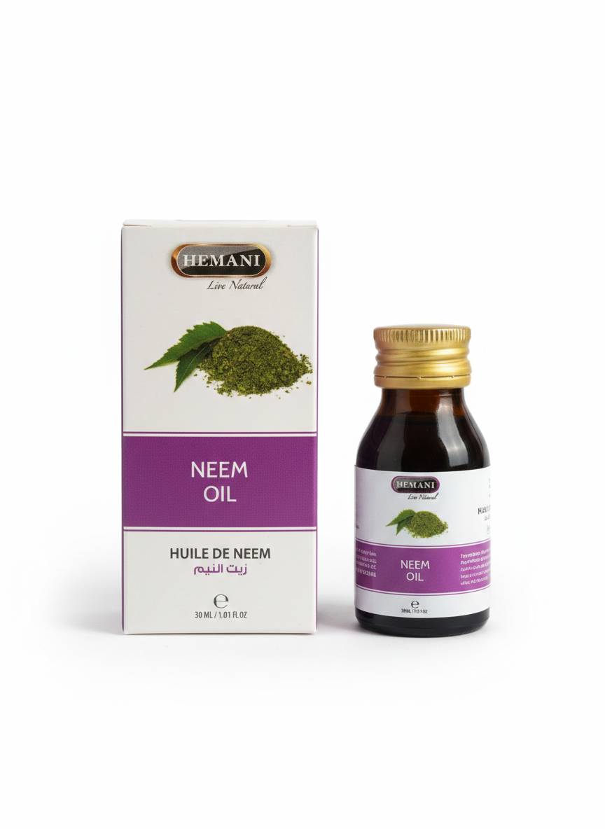 Huile de Neem Hemani 30 ml – Soin Purifiant Peau & Cheveux Naturel