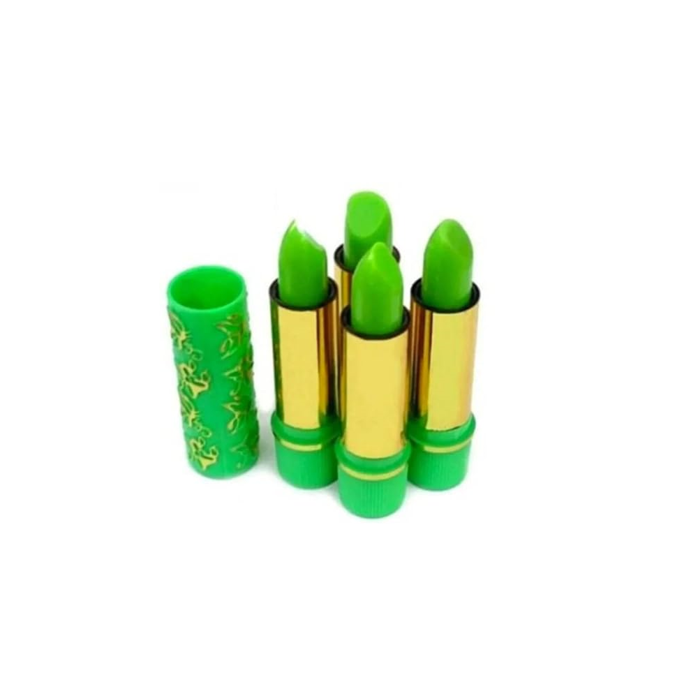 Lot de 4 Rouges à Lèvres Magiques Fabriqués au Maroc – Teintes Vertes, Hydratants, Longue Durée, Changement de Température et pH, Lèvres Pulpeuses et Brillantes