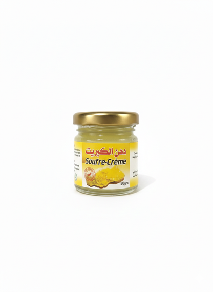 Crème au Soufre 50g – Soin Anti-Acné Purifiant & Séborégulateur Naturel