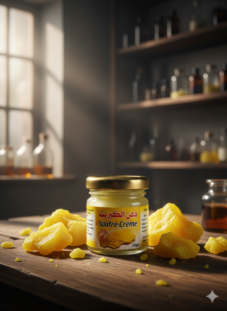 Crème au Soufre 50g – Soin Anti-Acné Purifiant & Séborégulateur Naturel