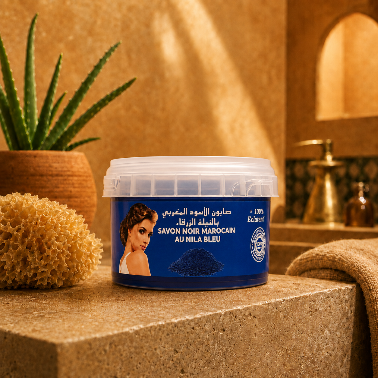 Savon Noir au Nila Bleu – Soin Traditionnel Marocain