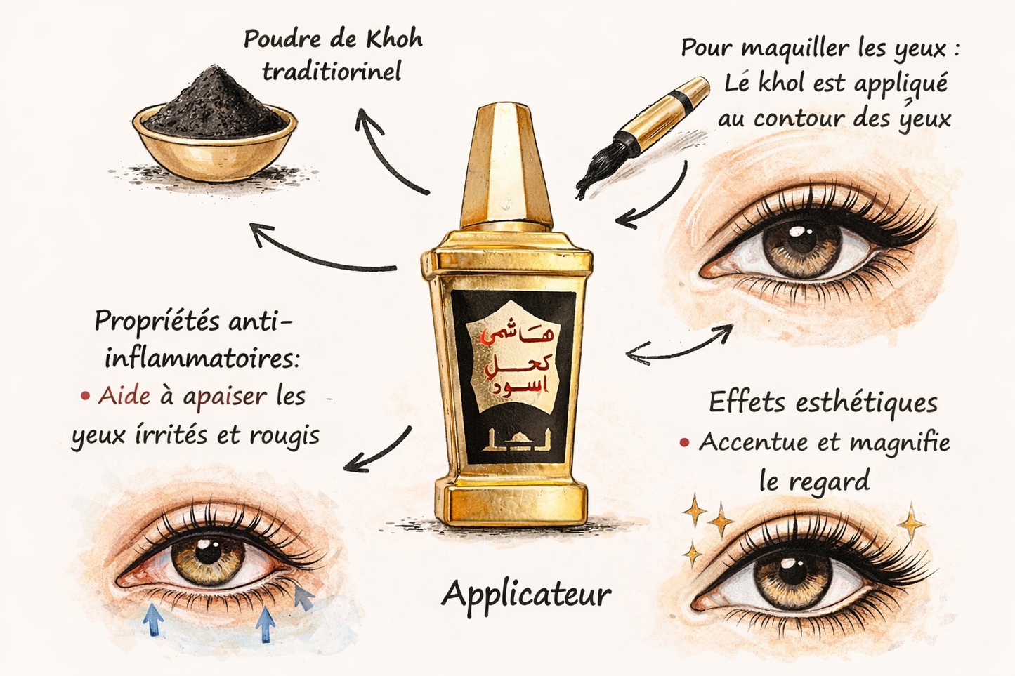 Aplicador de Khôl con Khôl - Origen: Marruecos